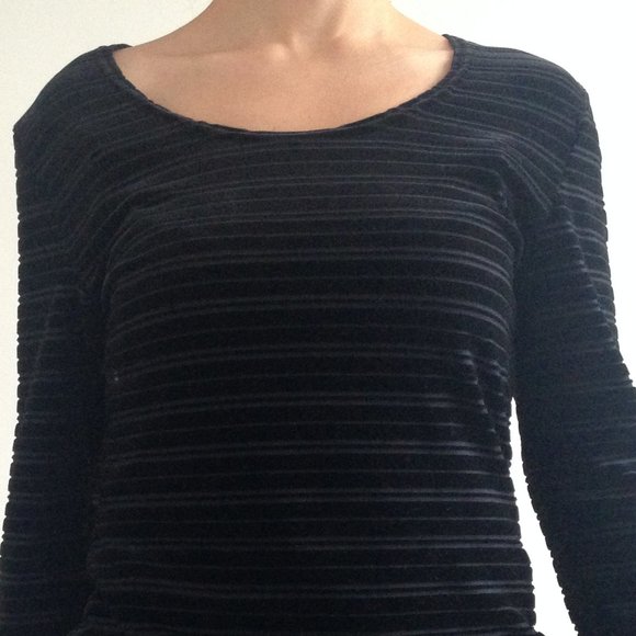 Classique Collection - Black Velvet Striped Shirt - Picture 3 of 5